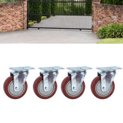 4PCS Heavy Caster 360° Rotation Plate PU Universal Wheel for Furniture Shopping Cart4in 242lb Single Load Capacity