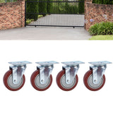 4PCS Heavy Caster 360° Rotation Plate PU Universal Wheel for Furniture Shopping Cart4in 242lb Single Load Capacity