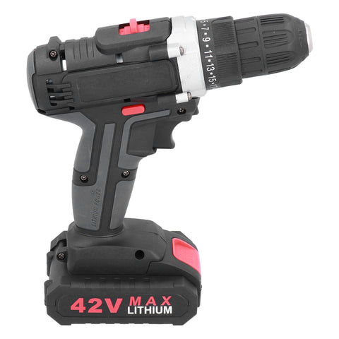 42V Cordless Electric Drill 2‑Variable Speed Portable Zinc Alloy Screwdriver 350/1400rpm In Australia - Darrahopens