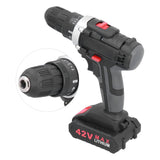 42V Cordless Electric Drill 2‑Variable Speed Portable Zinc Alloy Screwdriver 350/1400rpm