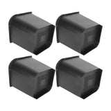 4 Pcs 8in Black Trapezoid Heavy Duty Bed Chair Risers Feet Leg Lift Furniture Extra Raisers Stand Black