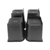 4 Pcs 8in Black Trapezoid Heavy Duty Bed Chair Risers Feet Leg Lift Furniture Extra Raisers Stand Black