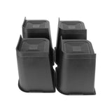 4 Pcs 8in Black Trapezoid Heavy Duty Bed Chair Risers Feet Leg Lift Furniture Extra Raisers Stand Black