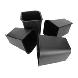 4 Pcs 8in Black Trapezoid Heavy Duty Bed Chair Risers Feet Leg Lift Furniture Extra Raisers Stand Black