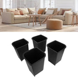 4 Pcs 8in Black Trapezoid Heavy Duty Bed Chair Risers Feet Leg Lift Furniture Extra Raisers Stand Black
