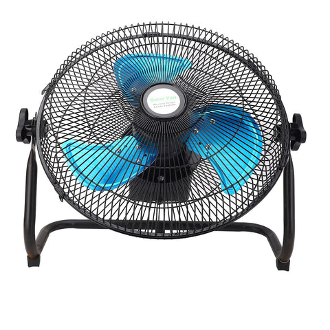 Solar Powered Floor Fan 15W 12 Gear Speed Digital Display Rechargeable Floor Fan for Outdoor Camping Fishing 100‑240V US Plug In Australia - Darrahopens