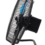 Solar Powered Floor Fan 15W 12 Gear Speed Digital Display Rechargeable Floor Fan for Outdoor Camping Fishing 100‑240V US Plug