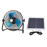 Solar Powered Floor Fan 15W 12 Gear Speed Digital Display Rechargeable Floor Fan for Outdoor Camping Fishing 100‑240V US Plug