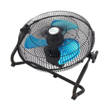 Solar Powered Floor Fan 15W 12 Gear Speed Digital Display Rechargeable Floor Fan for Outdoor Camping Fishing 100‑240V US Plug