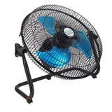 Solar Powered Floor Fan 15W 12 Gear Speed Digital Display Rechargeable Floor Fan for Outdoor Camping Fishing 100‑240V US Plug