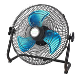 Solar Powered Floor Fan 15W 12 Gear Speed Digital Display Rechargeable Floor Fan for Outdoor Camping Fishing 100‑240V US Plug