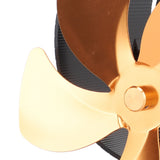 5 Blades Wood Stove Fan With Heat Shield Thermometer Aluminum Alloy Quiet Operation Heat Powered Fireplace Fan Gold In Australia - Darrahopens