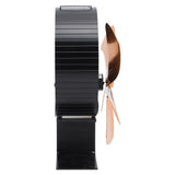 5 Blades Wood Stove Fan With Heat Shield Thermometer Aluminum Alloy Quiet Operation Heat Powered Fireplace Fan Gold