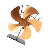 Heat Powered Stove Fan 5 Blade Aluminum Alloy Vertical Thermal Powered Fireplace Fan with Temperature Gauge for Kerosene Stove Wood Stove Gold In Australia - Darrahopens