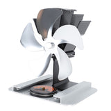 Heat Powered Stove Fan 5 Blade Aluminum Alloy Vertical Thermal Powered Fireplace Fan with Temperature Gauge for Kerosene Stove Wood Stove Silver In Australia - Darrahopens