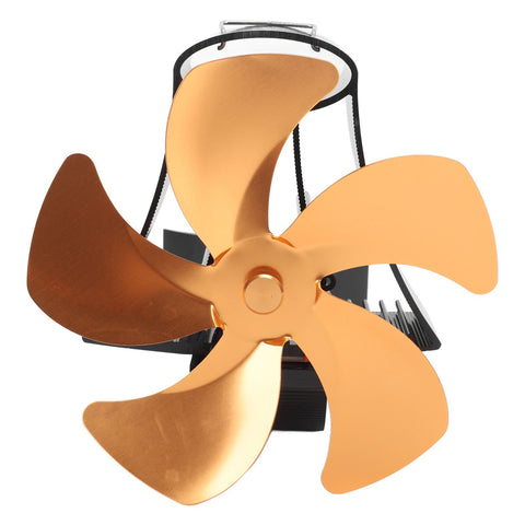 5 Blade Wall Hanging Fireplace Fan Aluminum Alloy Magnetic Silent Heat Powered Hanging Stove Fans for Gas Stoves Gold In Australia - Darrahopens