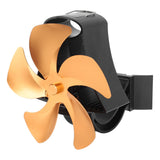 5 Blade Wall Hanging Fireplace Fan Aluminum Alloy Magnetic Silent Heat Powered Hanging Stove Fans for Gas Stoves Gold