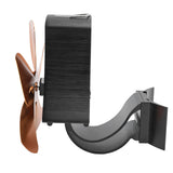 5 Blade Wall Hanging Fireplace Fan Aluminum Alloy Magnetic Silent Heat Powered Hanging Stove Fans for Gas Stoves Gold