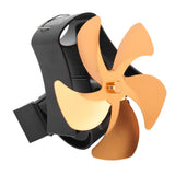 5 Blade Wall Hanging Fireplace Fan Aluminum Alloy Magnetic Silent Heat Powered Hanging Stove Fans for Gas Stoves Gold