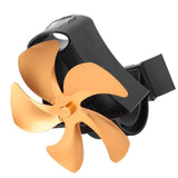 5 Blade Wall Hanging Fireplace Fan Aluminum Alloy Magnetic Silent Heat Powered Hanging Stove Fans for Gas Stoves Gold