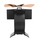 5 Blade Wall Hanging Fireplace Fan Aluminum Alloy Magnetic Silent Heat Powered Hanging Stove Fans for Gas Stoves Gold