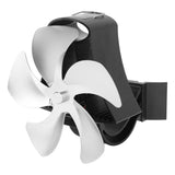 5 Blade Wall Hanging Fireplace Fan Aluminum Alloy Magnetic Silent Heat Powered Hanging Stove Fans for Gas Stoves Silver