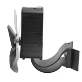 5 Blade Wall Hanging Fireplace Fan Aluminum Alloy Magnetic Silent Heat Powered Hanging Stove Fans for Gas Stoves Silver