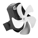 5 Blade Wall Hanging Fireplace Fan Aluminum Alloy Magnetic Silent Heat Powered Hanging Stove Fans for Gas Stoves Silver