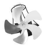 5 Blade Wall Hanging Fireplace Fan Aluminum Alloy Magnetic Silent Heat Powered Hanging Stove Fans for Gas Stoves Silver