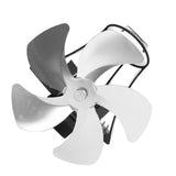 5 Blade Wall Hanging Fireplace Fan Aluminum Alloy Magnetic Silent Heat Powered Hanging Stove Fans for Gas Stoves Silver
