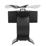 5 Blade Wall Hanging Fireplace Fan Aluminum Alloy Magnetic Silent Heat Powered Hanging Stove Fans for Gas Stoves Silver