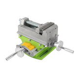 3 Inch Drill Press Vise 2 Way Movement Aluminum Alloy Cross Sliding Flat Vise for Bench Drilling Variable Milling