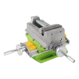 3 Inch Drill Press Vise 2 Way Movement Aluminum Alloy Cross Sliding Flat Vise for Bench Drilling Variable Milling