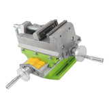 3 Inch Drill Press Vise 2 Way Movement Aluminum Alloy Cross Sliding Flat Vise for Bench Drilling Variable Milling