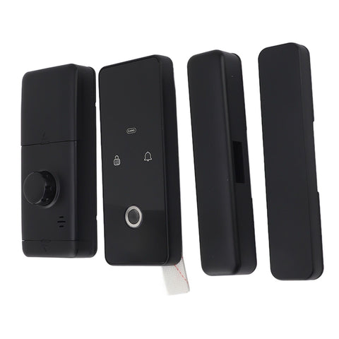Smart Lock Reversible Opening Right Fingerprint Electronic Lock for Tuya Drill Free Auto Lock Built in Doorbell Voice Prompt Anti Prying Alarm In Australia - Darrahopens