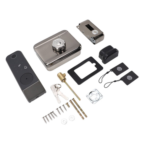 Door Smart Lock Keyless Entry Lock Fingerprint Password Card and Key Unlock IP66 Waterproof Smart Entry Lock for Outdoor Courtyard