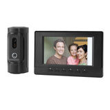 Video Intercom System 7 Inch Color LCD Wired HD Video Doorbell Door Phone System for Villa House Office Apartment 100‑240V EU Plug