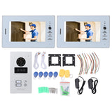 Wired Video Doorbell System 7 Inch Color HD Screen Visual Intercom Doorbell Swipe Card Intelligent Electronic Doorbell 100‑240V US Plug In Australia - Darrahopens