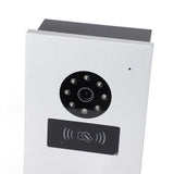 Wired Video Doorbell System 7 Inch Color HD Screen Visual Intercom Doorbell Swipe Card Intelligent Electronic Doorbell 100‑240V US Plug