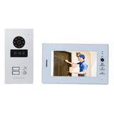 Wired Video Doorbell System 7 Inch Color HD Screen Visual Intercom Doorbell Swipe Card Intelligent Electronic Doorbell 100‑240V EU Plug