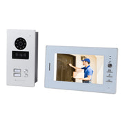 Wired Video Doorbell System 7 Inch Color HD Screen Visual Intercom Doorbell Swipe Card Intelligent Electronic Doorbell 100‑240V EU Plug