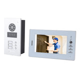 Video Doorbell System 1080P Night Vision Card Swiping 7 Inch Color Screen Wired Intercom Video Display Doorbell with 3 Indoor Unit 100‑240V US Plug