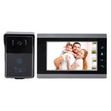 7 Inch AHD LCD Screen Wired Video Intercom Doorbell System 1080P IR Night Vision ID Card Camera Dual Way Intercom for Villa Home AC 100‑240V US Plug