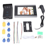 7 Inch AHD LCD Screen Wired Video Intercom Doorbell System 1080P IR Night Vision ID Card Camera Dual Way Intercom for Villa Home AC 100‑240V US Plug
