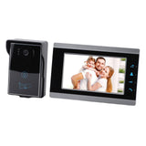 7 Inch AHD LCD Screen Wired Video Intercom Doorbell System 1080P IR Night Vision ID Card Camera Dual Way Intercom for Villa Home AC 100‑240V US Plug