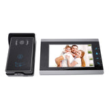 7 Inch AHD LCD Screen Wired Video Intercom Doorbell System 1080P IR Night Vision ID Card Camera Dual Way Intercom for Villa Home AC 100‑240V US Plug