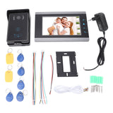 7 Inch AHD LCD Screen Wired Video Intercom Doorbell System 1080P IR Night Vision ID Card Camera Dual Way Intercom for Villa Home AC 100‑240V EU Plug