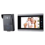 7 Inch AHD LCD Screen Wired Video Intercom Doorbell System 1080P IR Night Vision ID Card Camera Dual Way Intercom for Villa Home AC 100‑240V EU Plug