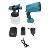 Paint Sprayer 200W 100ML Pot 3 Patterns Adjustable Flow Cordless Spray Paint Gun for Fence Furniture Wall Door EU Plug 100‑240V