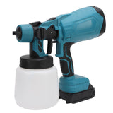 Paint Sprayer 200W 100ML Pot 3 Patterns Adjustable Flow Cordless Spray Paint Gun for Fence Furniture Wall Door EU Plug 100‑240V